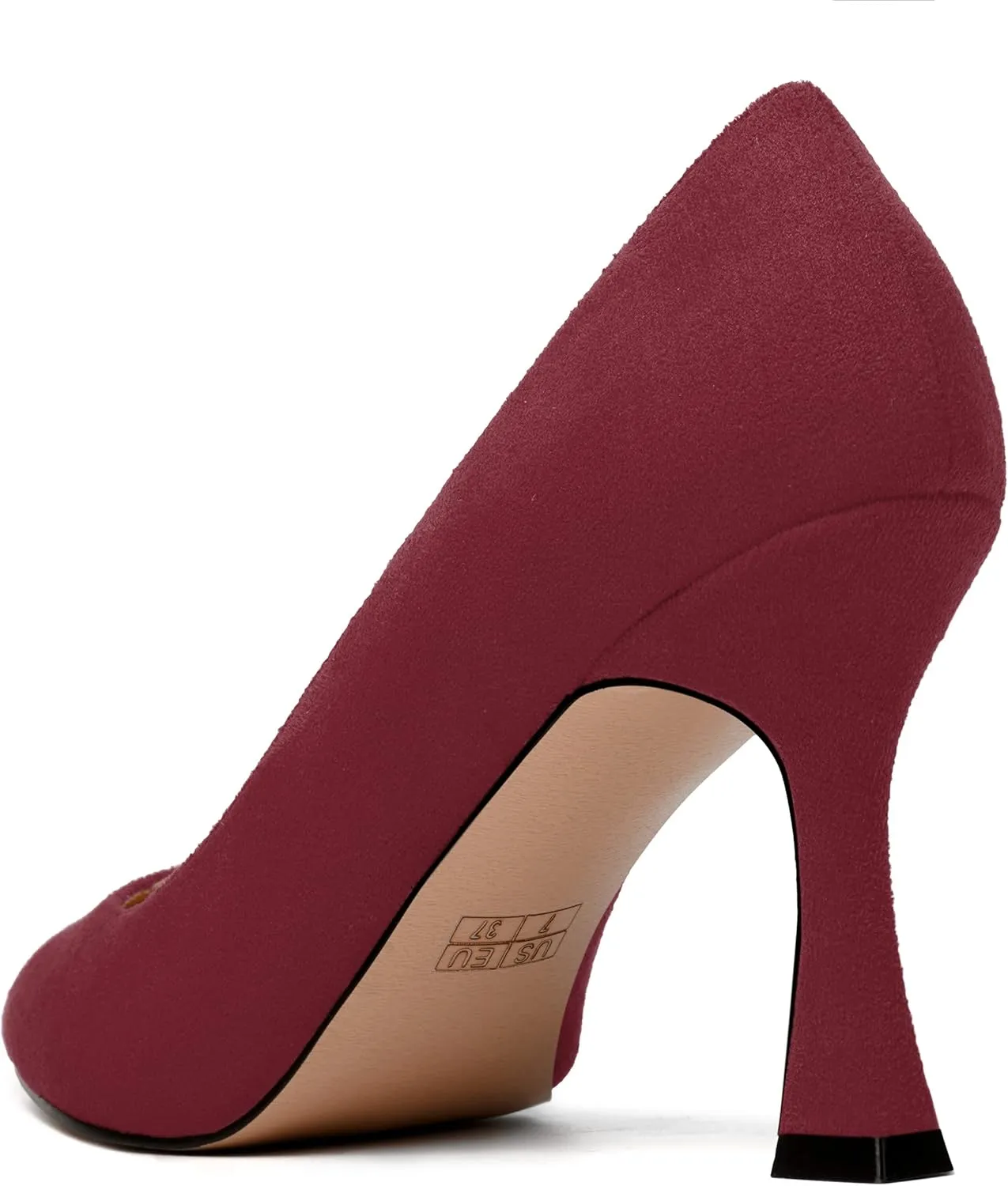 NUMALEO Womens Pointed Toe Cute Suede Slip On Solid Night Club Stiletto High Heel Pumps Shoes 3.3 Inch