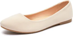 Obtaom Round Toe Women Flat Shoes Slip on Girls Dress Black Ballet Flats