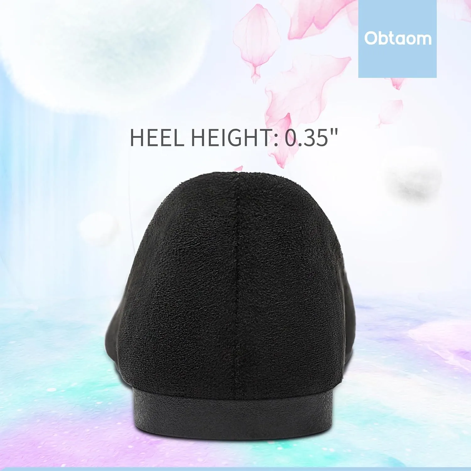 Obtaom Round Toe Women Flat Shoes Slip on Girls Dress Black Ballet Flats