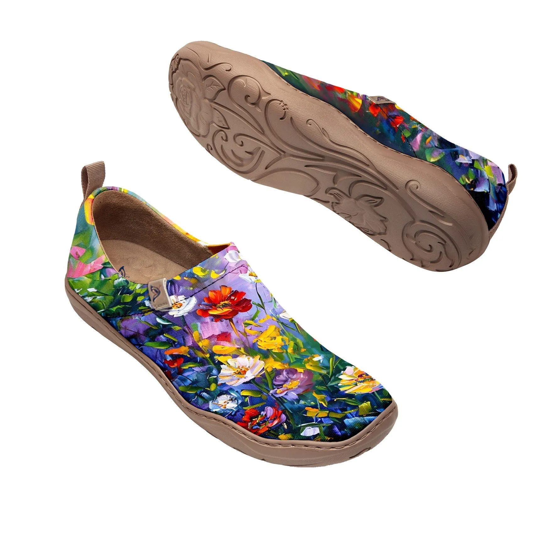 Oil Painting Birds And Flowers Slip-On