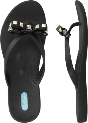 Oka-B Women's Chase Bow Flip Flop Sandal