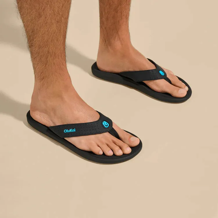 OluKai Men’s Ki’i Lightweight Beach Sandal - Lava Rock|Bold Blue