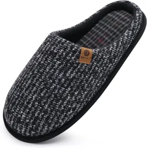 ONCAI Mens Cozy Memory Foam Scuff Slippers Slip On Warm House Shoes Indoor/Outdoor with Best Arch Support