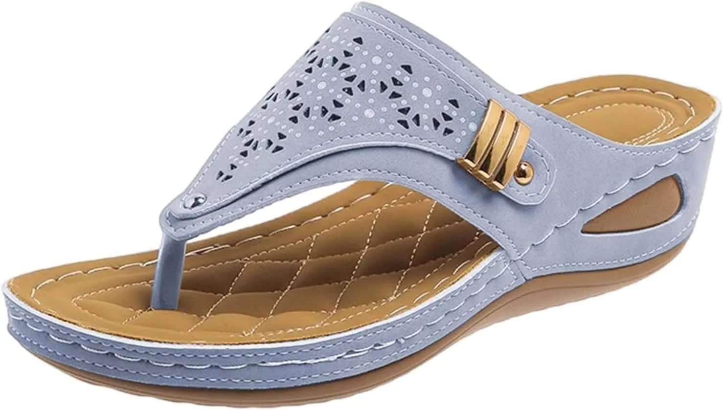 Orthopedic Sandals for Women and Men-Summer 2025 Open-Toe Slippers, PU Lightweight Anti-Slip Sandal with Arch Support Wedge Flip Flops Indoor And Outdoor