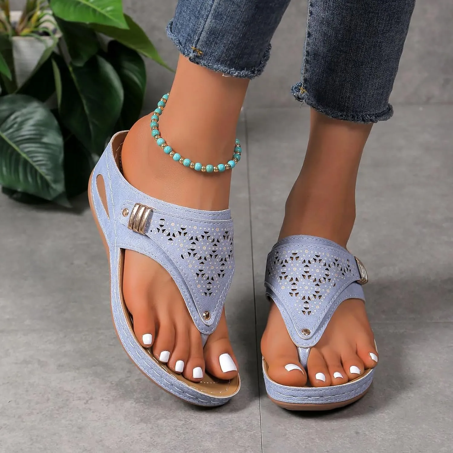 Orthopedic Sandals for Womens 2025 Summer Casual Beach Vacation Shoes Trendy Comfortable Arch Support Sandals