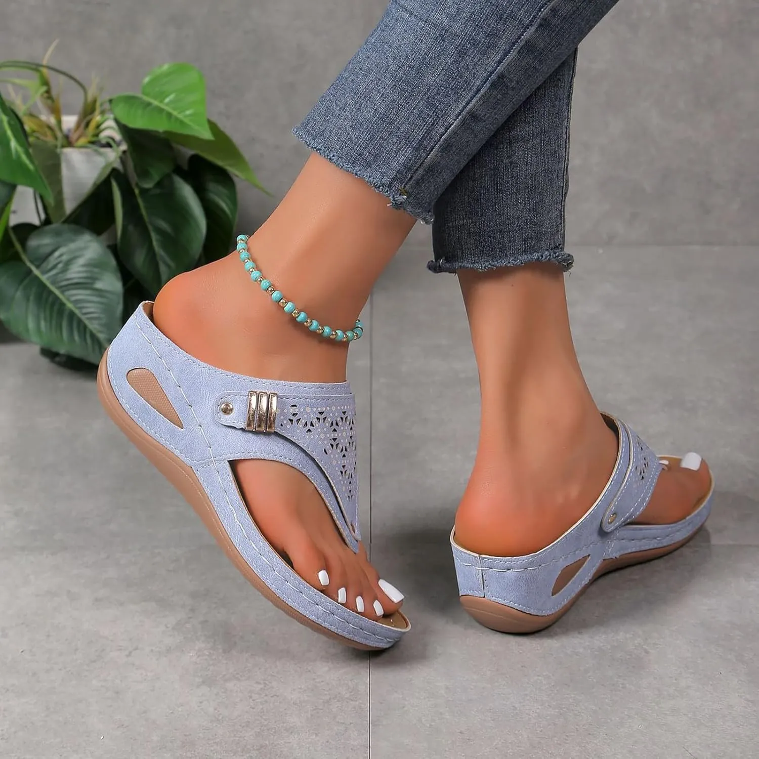 Orthopedic Sandals for Womens 2025 Summer Casual Beach Vacation Shoes Trendy Comfortable Arch Support Sandals