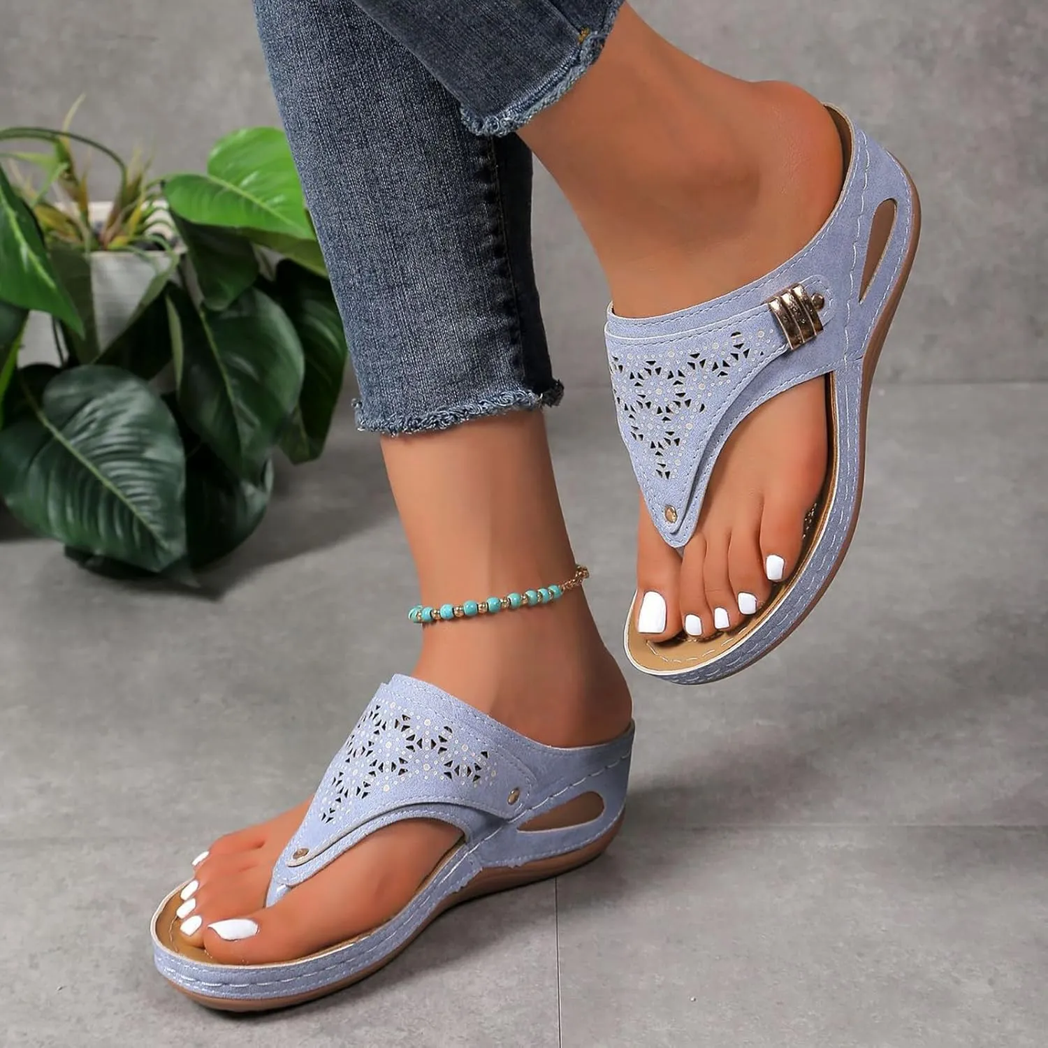 Orthopedic Sandals for Womens 2025 Summer Casual Beach Vacation Shoes Trendy Comfortable Arch Support Sandals