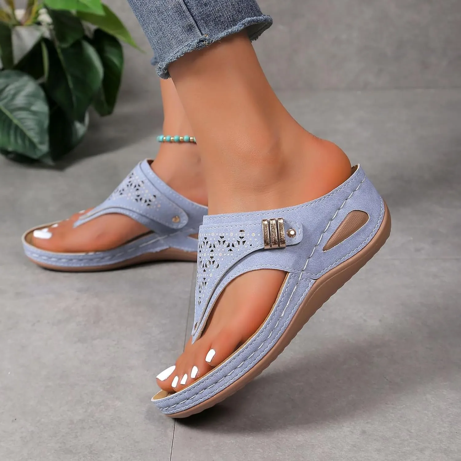 Orthopedic Sandals for Womens 2025 Summer Casual Beach Vacation Shoes Trendy Comfortable Arch Support Sandals