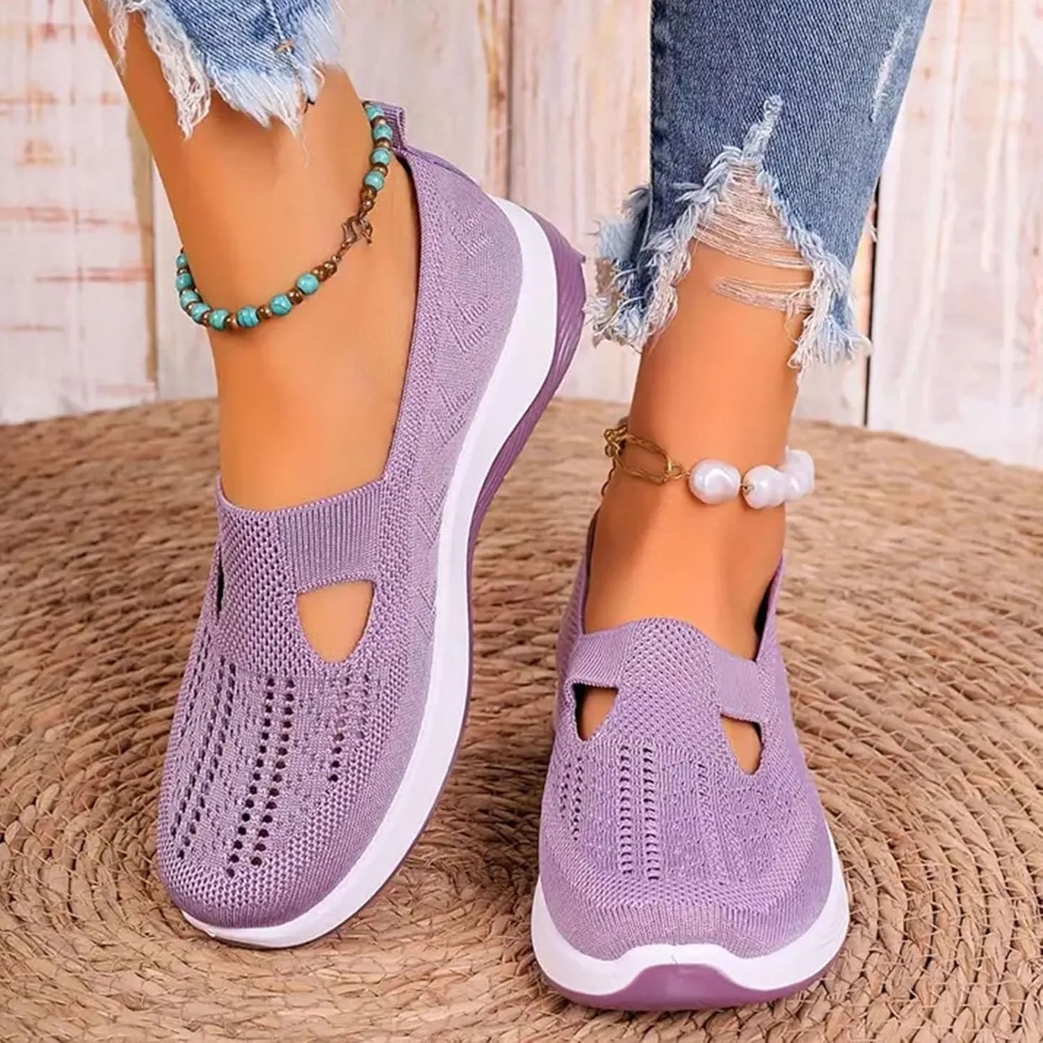 Orthopedic Shoes for Women Walking Shoes 2024 New Breathable Soft Orthopedic Slip-On Indoor Outdoor Casual Shoes
