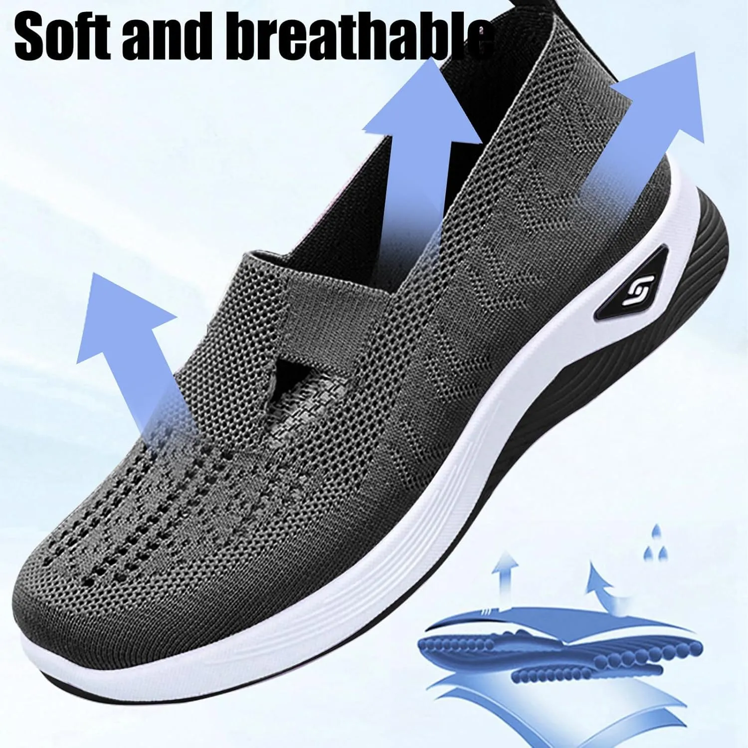 Orthopedic Shoes for Women Woven Orthopedic Breathable Soft Shoes Comfort Wear Orthowear Shoe Mesh Walking Sneakers