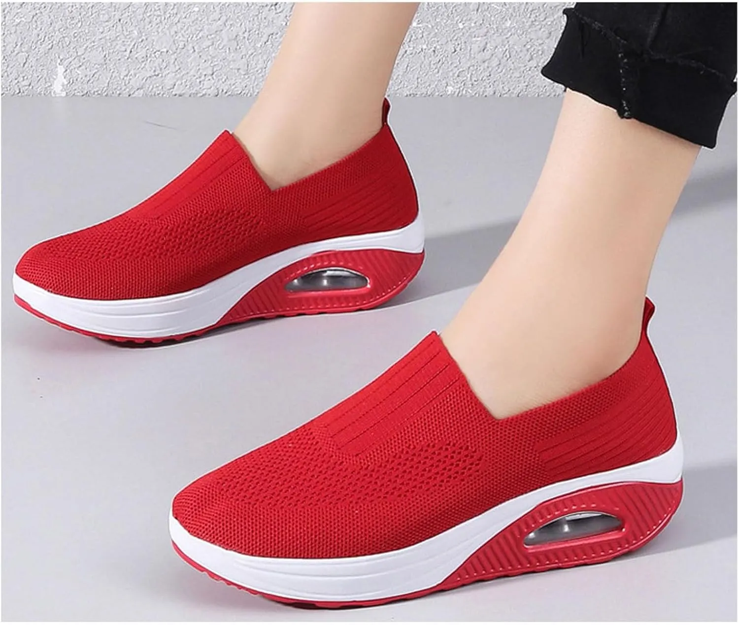 Orthopedic Sneakers for Women New Air Cushion Slip on Walking Shoes Arch Support Lightweight Wedge Walking Sneakers