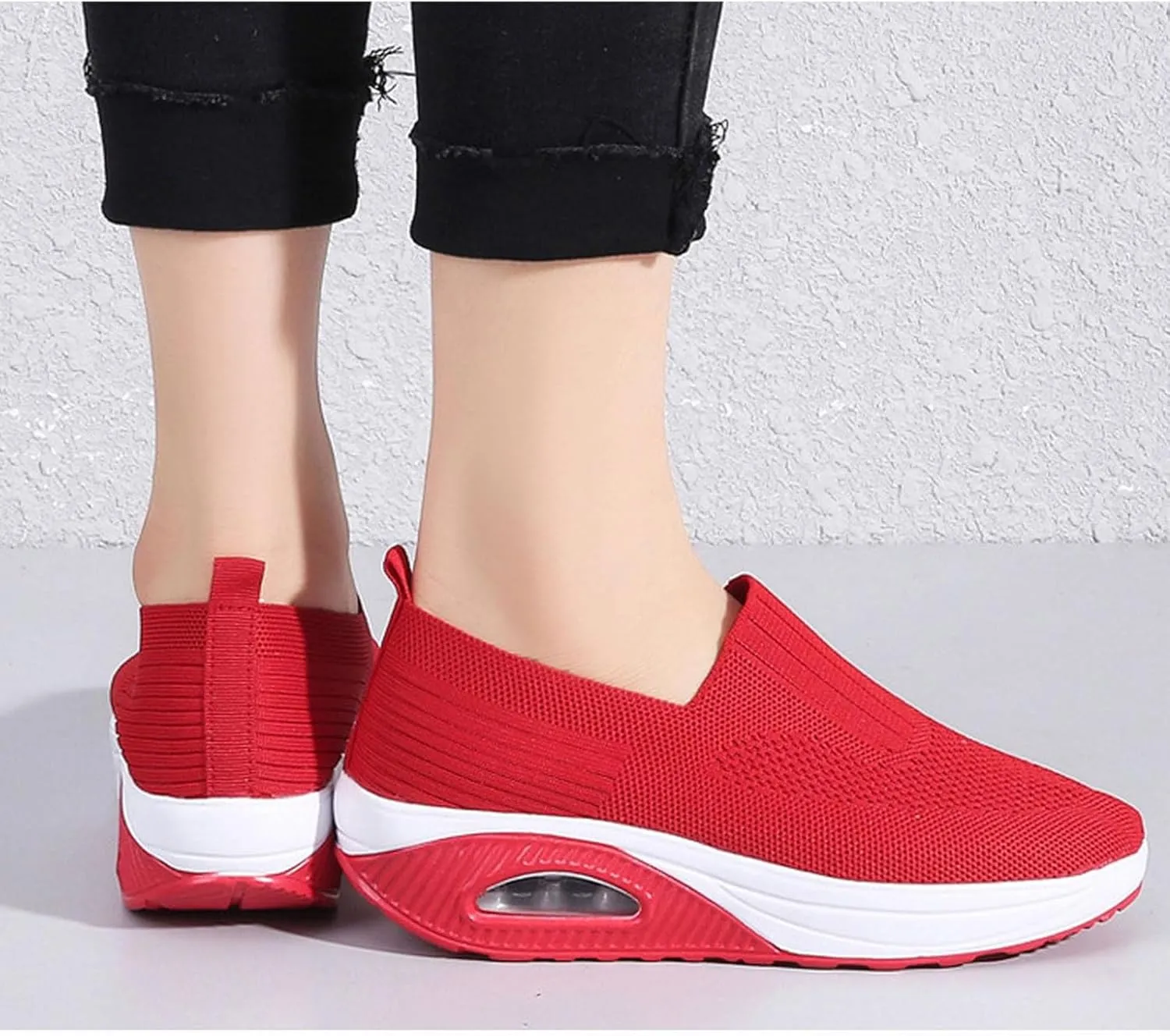 Orthopedic Sneakers for Women New Air Cushion Slip on Walking Shoes Arch Support Lightweight Wedge Walking Sneakers