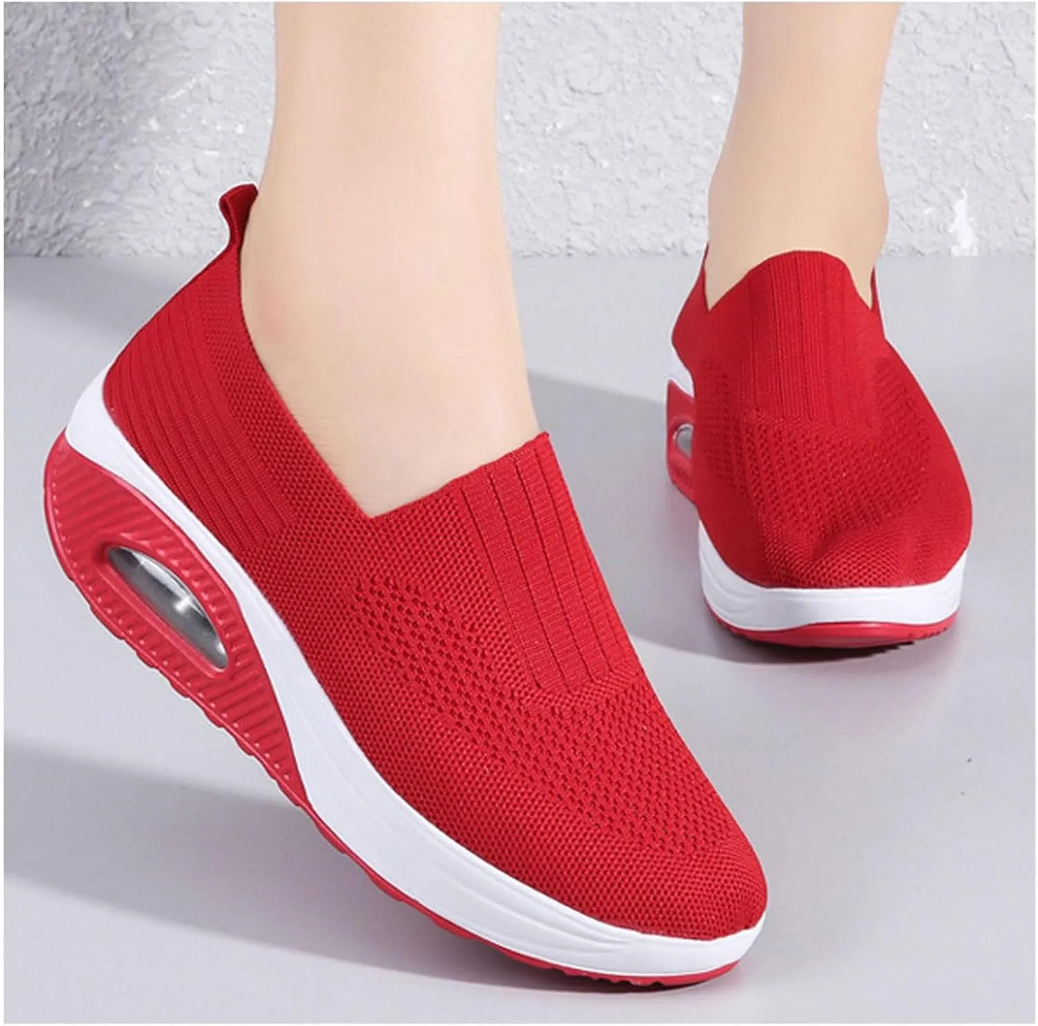 Orthopedic Sneakers for Women New Air Cushion Slip on Walking Shoes Arch Support Lightweight Wedge Walking Sneakers