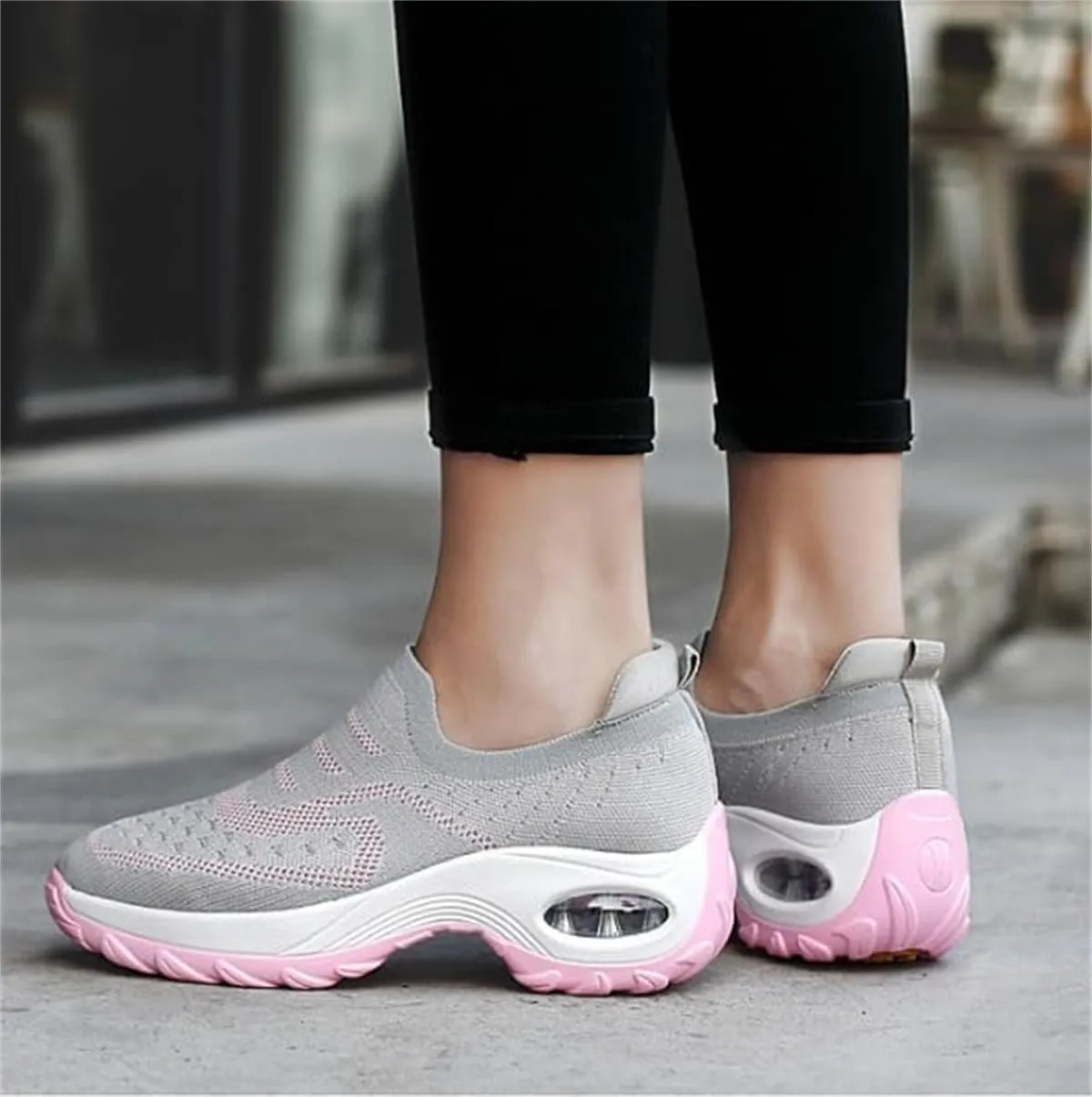 Orthoture Women's Shoes,Air Cushion Slip On Walking Shoes,Arch Support Comfort Breathable Mesh Orthopedic Platform Sneakers