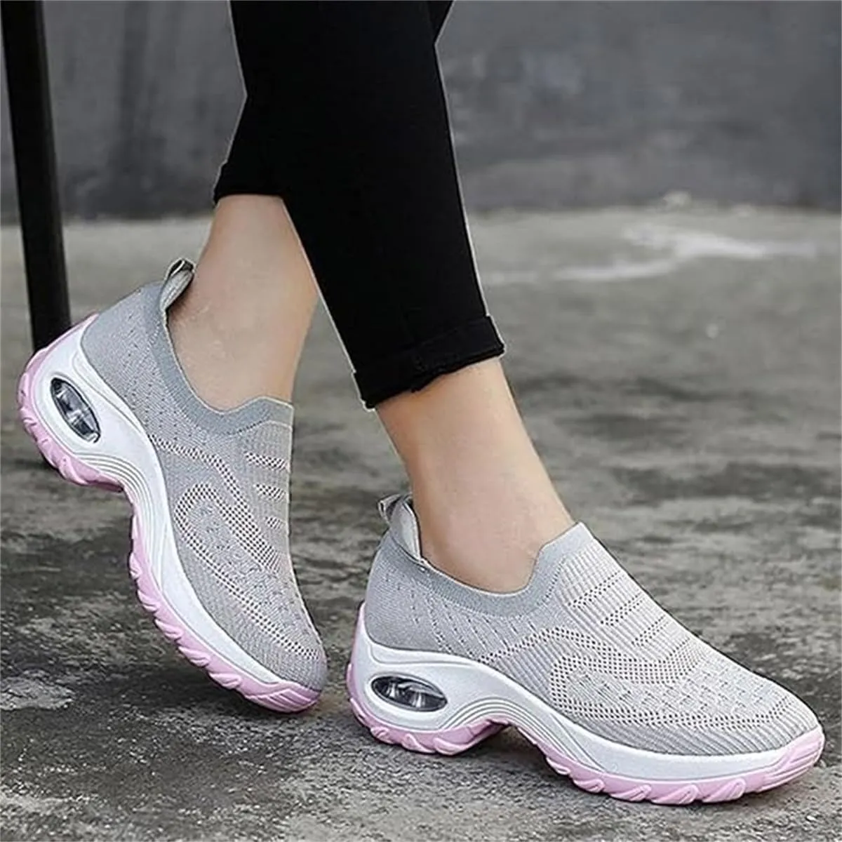 Orthoture Women's Shoes,Air Cushion Slip On Walking Shoes,Arch Support Comfort Breathable Mesh Orthopedic Platform Sneakers