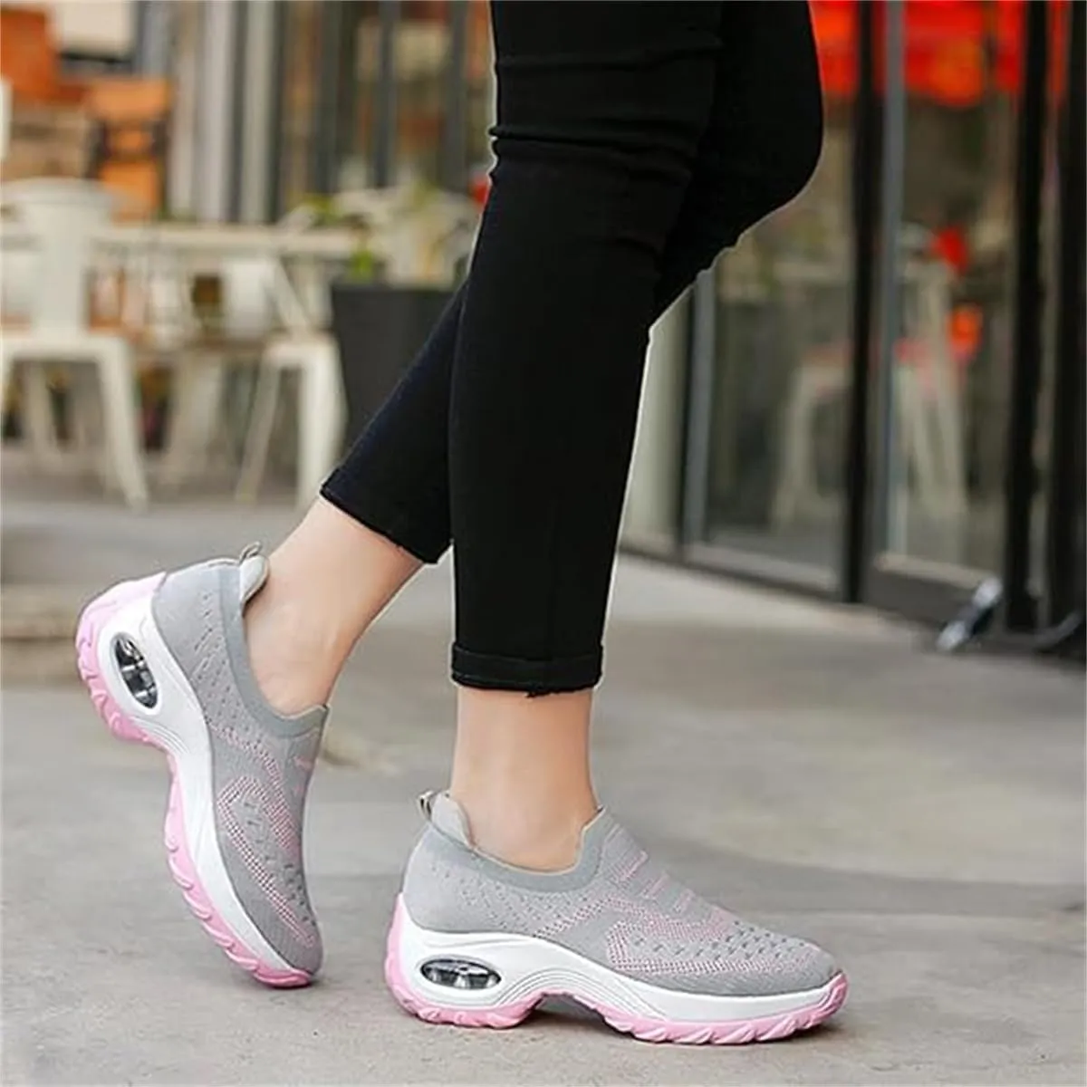 Orthoture Women's Shoes,Air Cushion Slip On Walking Shoes,Arch Support Comfort Breathable Mesh Orthopedic Platform Sneakers