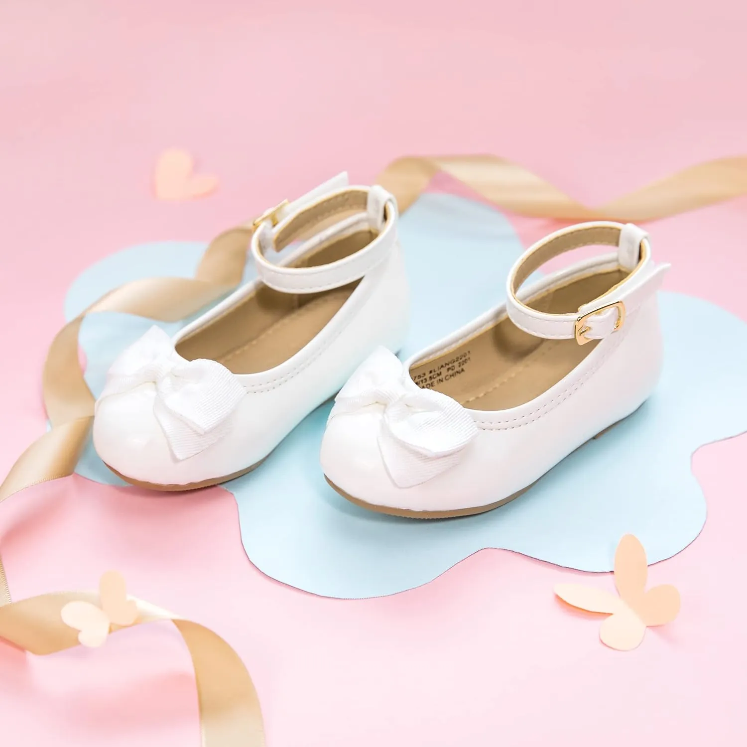 Otter MOMO Toddler Little Girls Princess Shoes Mary Jane Ballerina Flats Flower Girl Dress Shoes