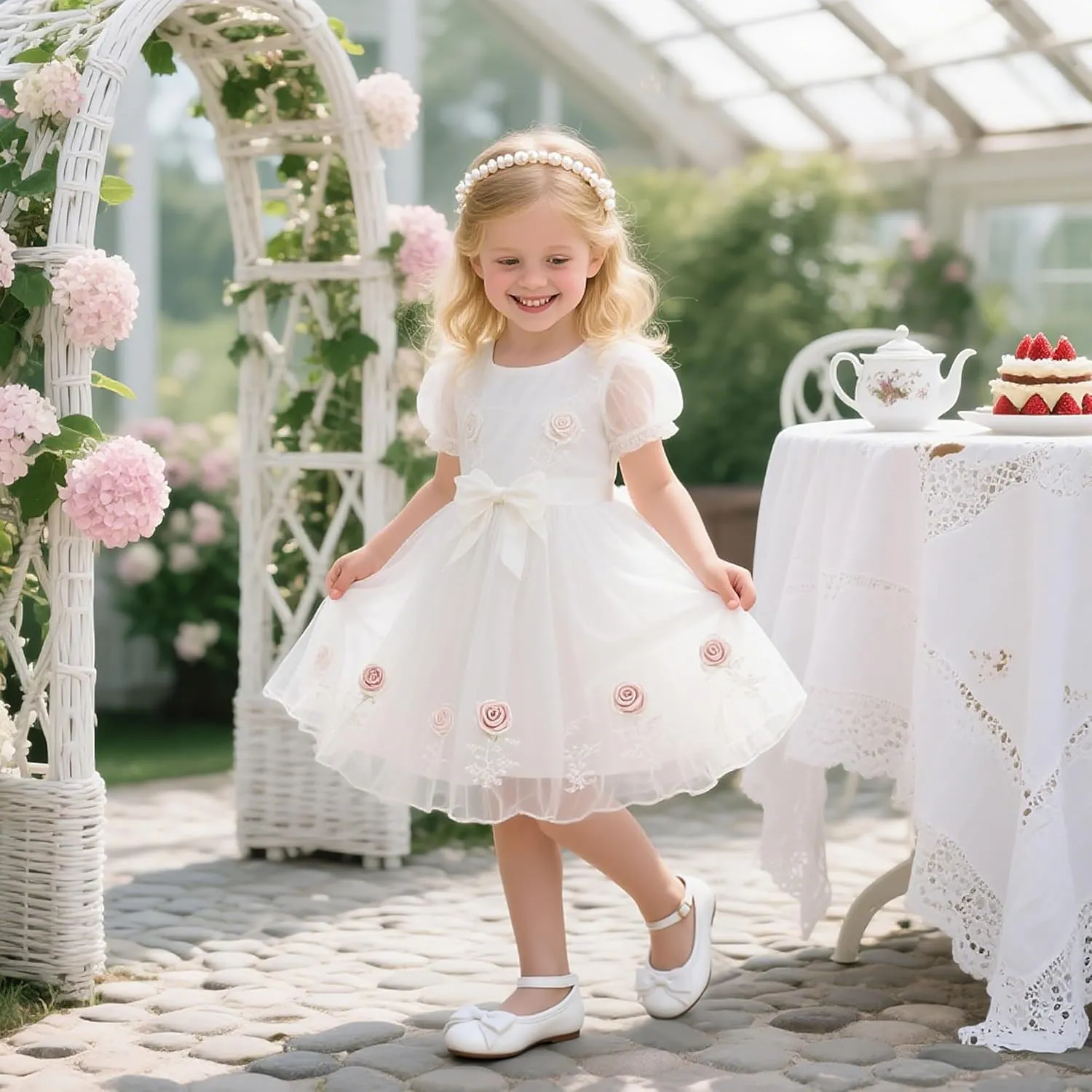Otter MOMO Toddler Little Girls Princess Shoes Mary Jane Ballerina Flats Flower Girl Dress Shoes
