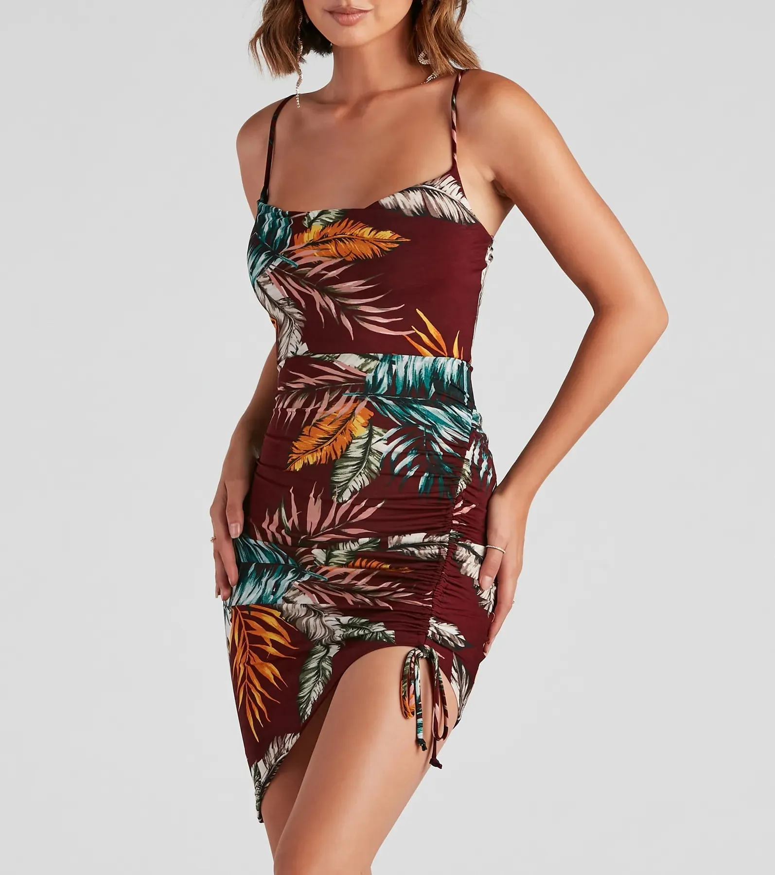 Out Of Office Ruched Mini Dress