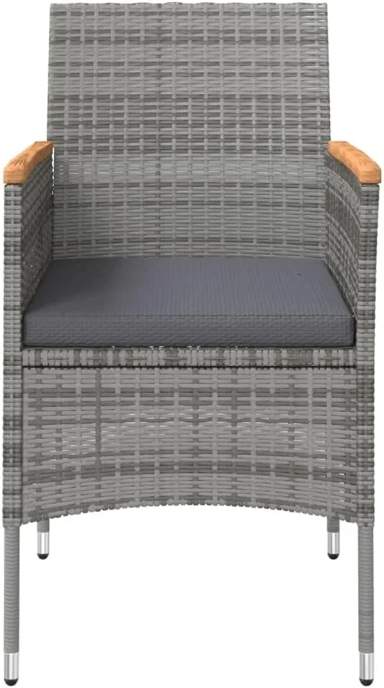 Outdoor Patio Furniture,7 Piece Patio Dining Set with Cushions Gray and BlackDesigned for Camping, Resting, Outdoors.