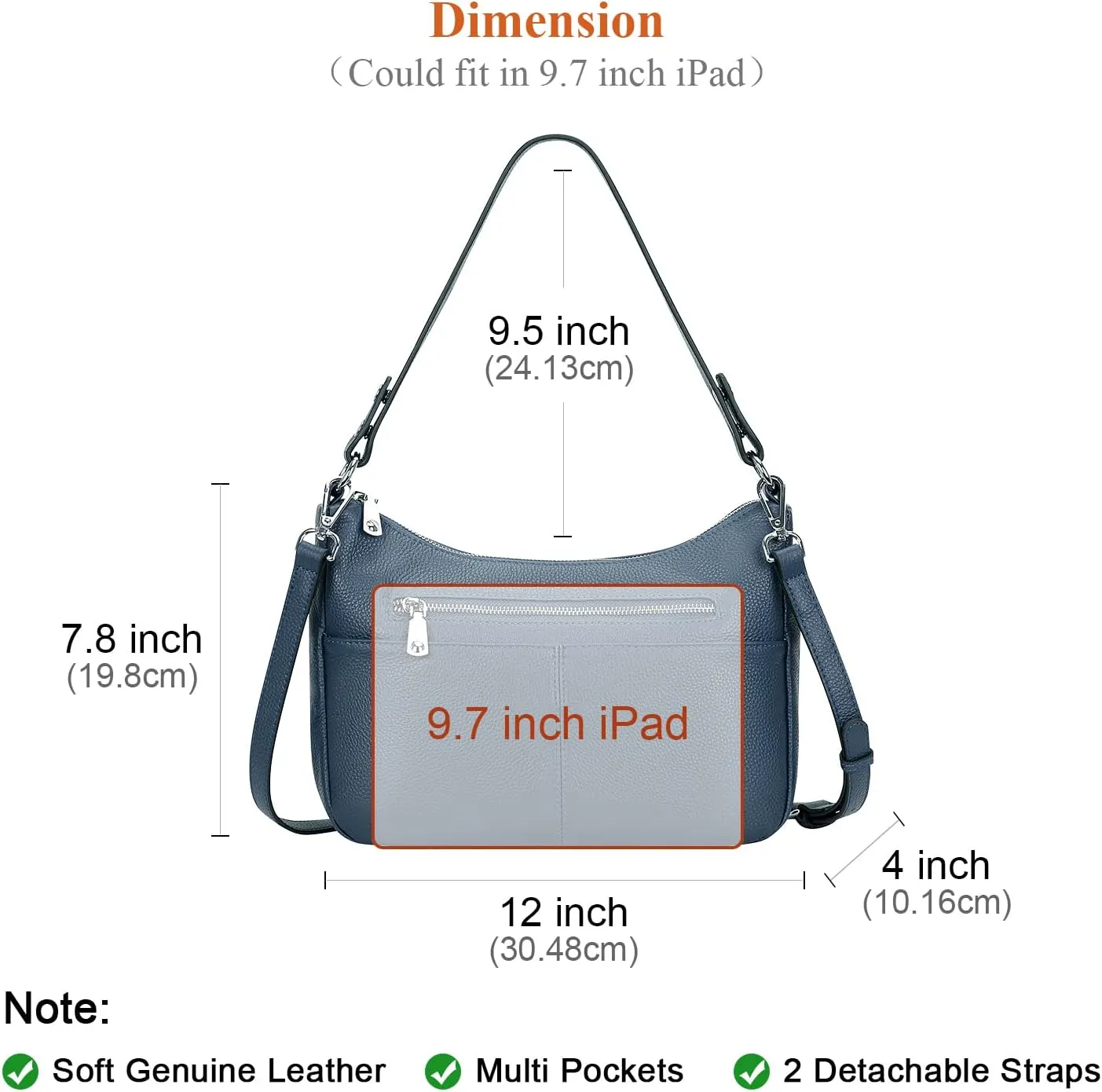 Over Earth Soft Leather Handbags for Women Crossbody Purses Multi Pockets Shoulder Bags Messenger Bag Medium