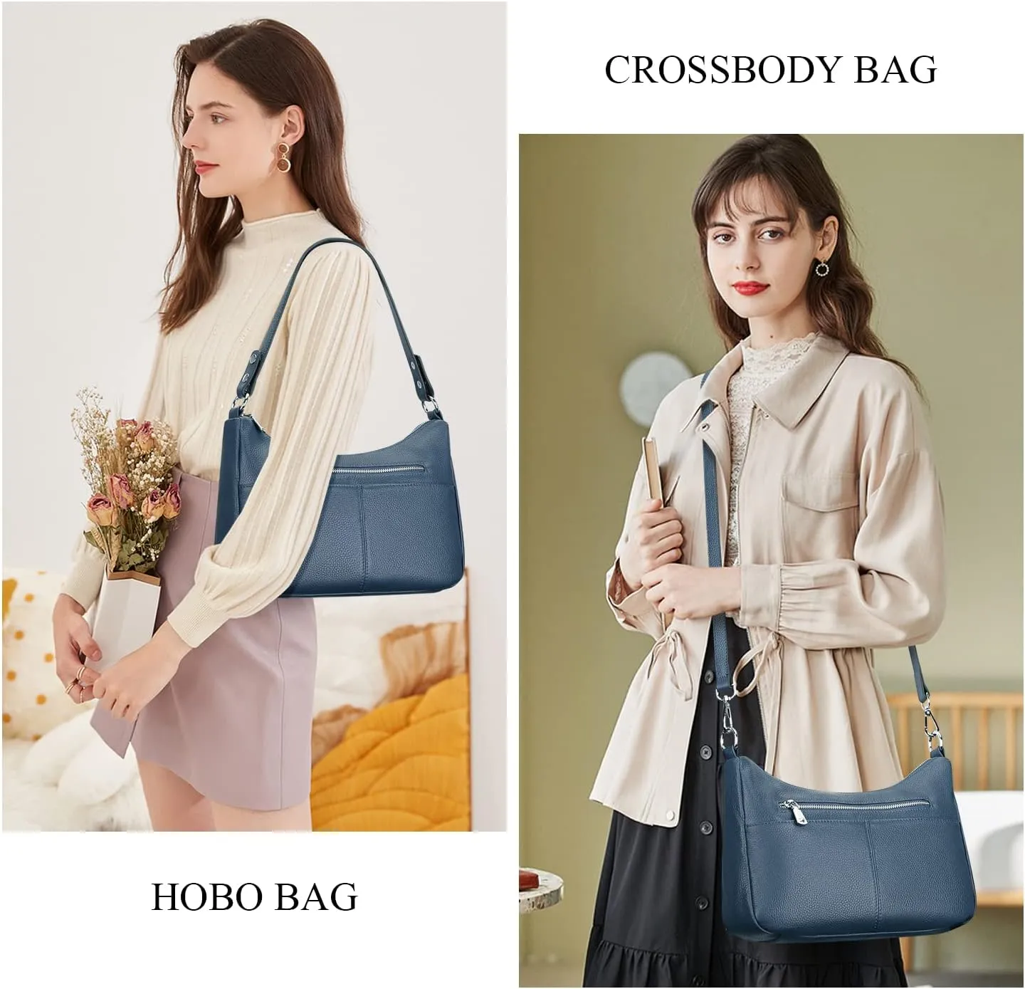 Over Earth Soft Leather Handbags for Women Crossbody Purses Multi Pockets Shoulder Bags Messenger Bag Medium