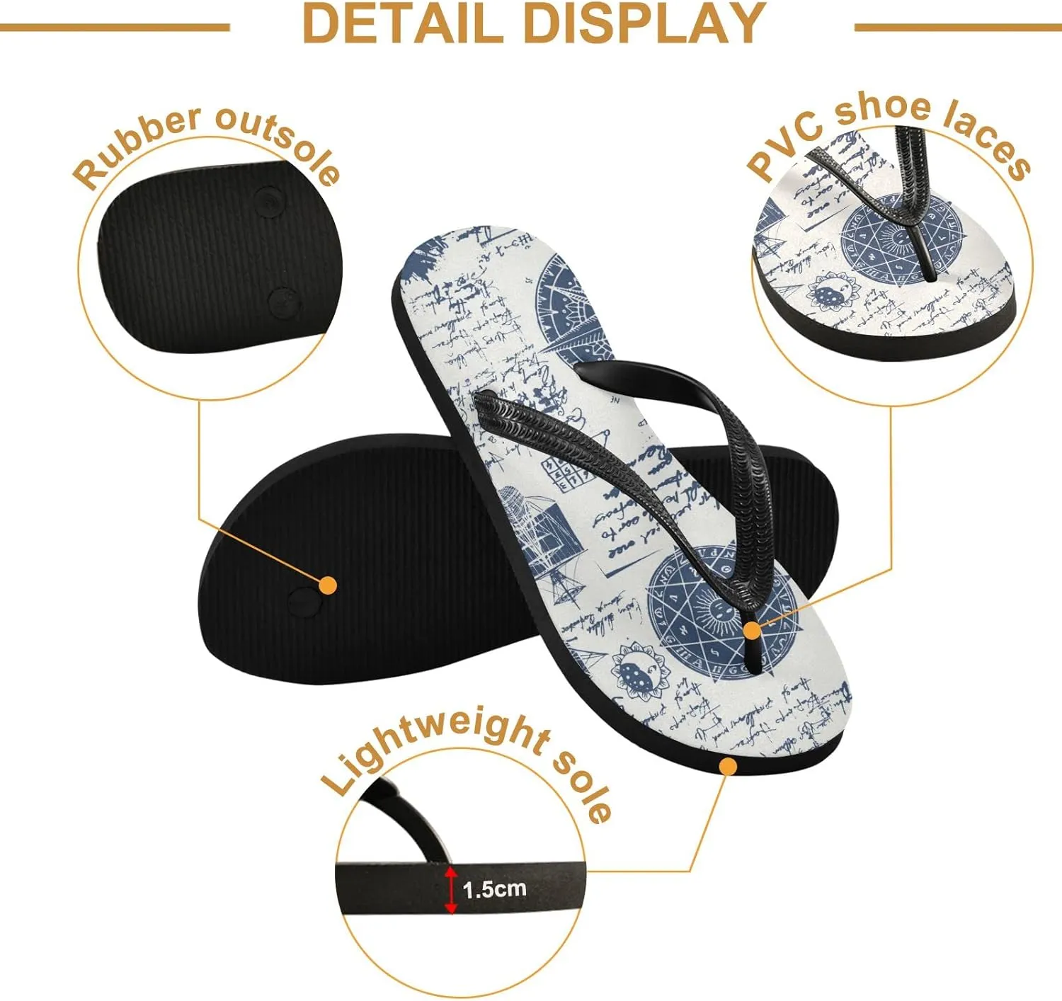 Oyihfvs Flip Flops Flip Sandal Home Slippers Hotel Spa Bedroom for Men Women XS-XXL