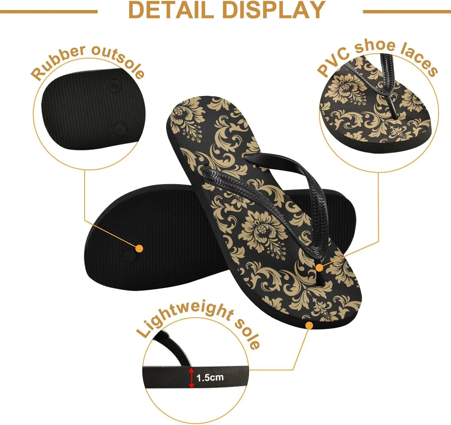 Oyihfvs Flip Flops Flip Sandal Home Slippers Hotel Spa Bedroom for Men Women XS-XXL