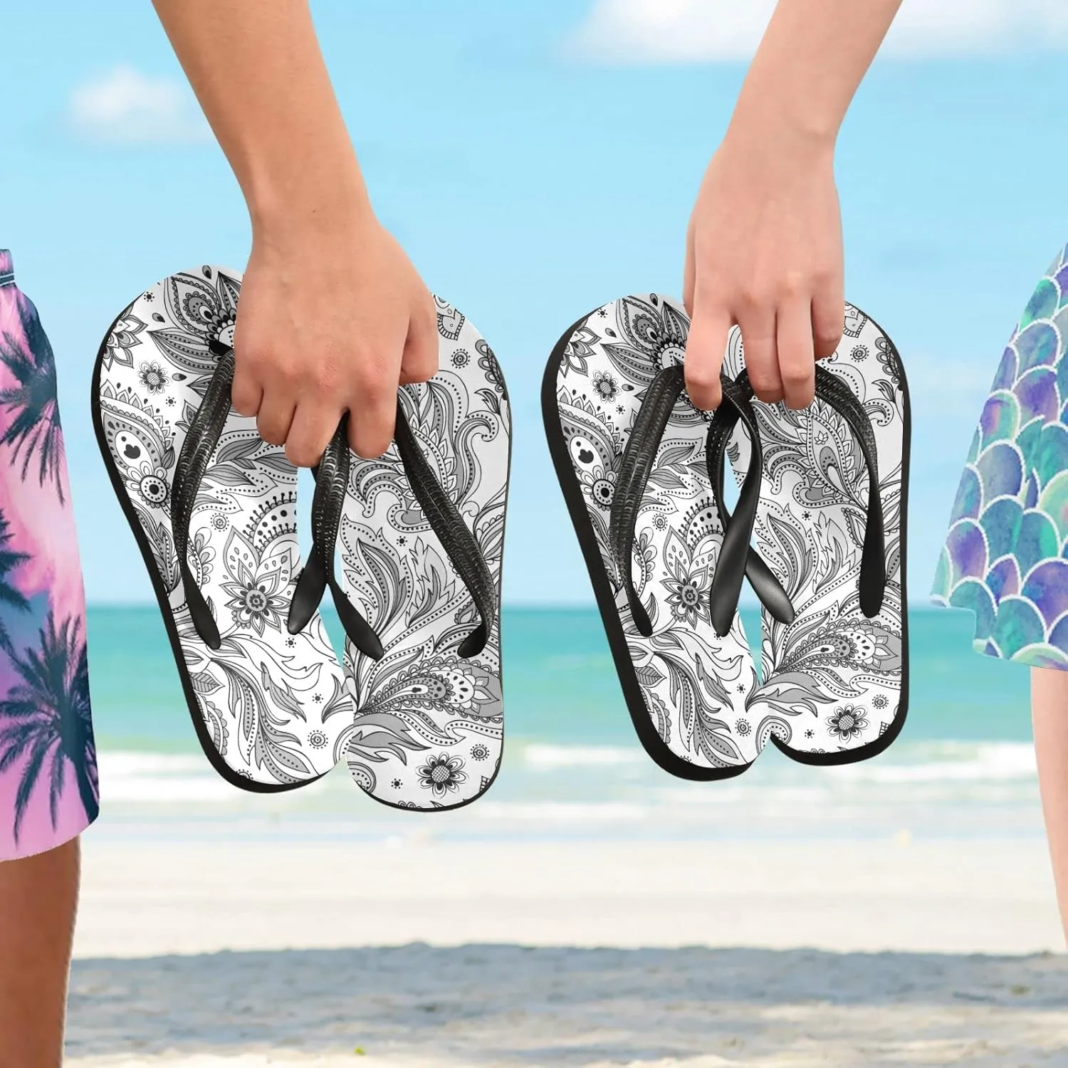 Oyihfvs Flip Flops Flip Sandal Home Slippers Hotel Spa Bedroom for Men Women XS-XXL