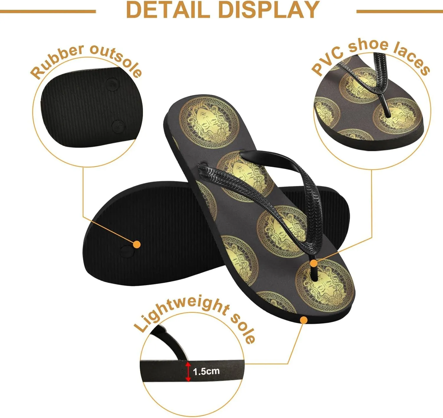 Oyihfvs Flip Flops Flip Sandal Home Slippers Hotel Spa Bedroom for Men Women XS-XXL