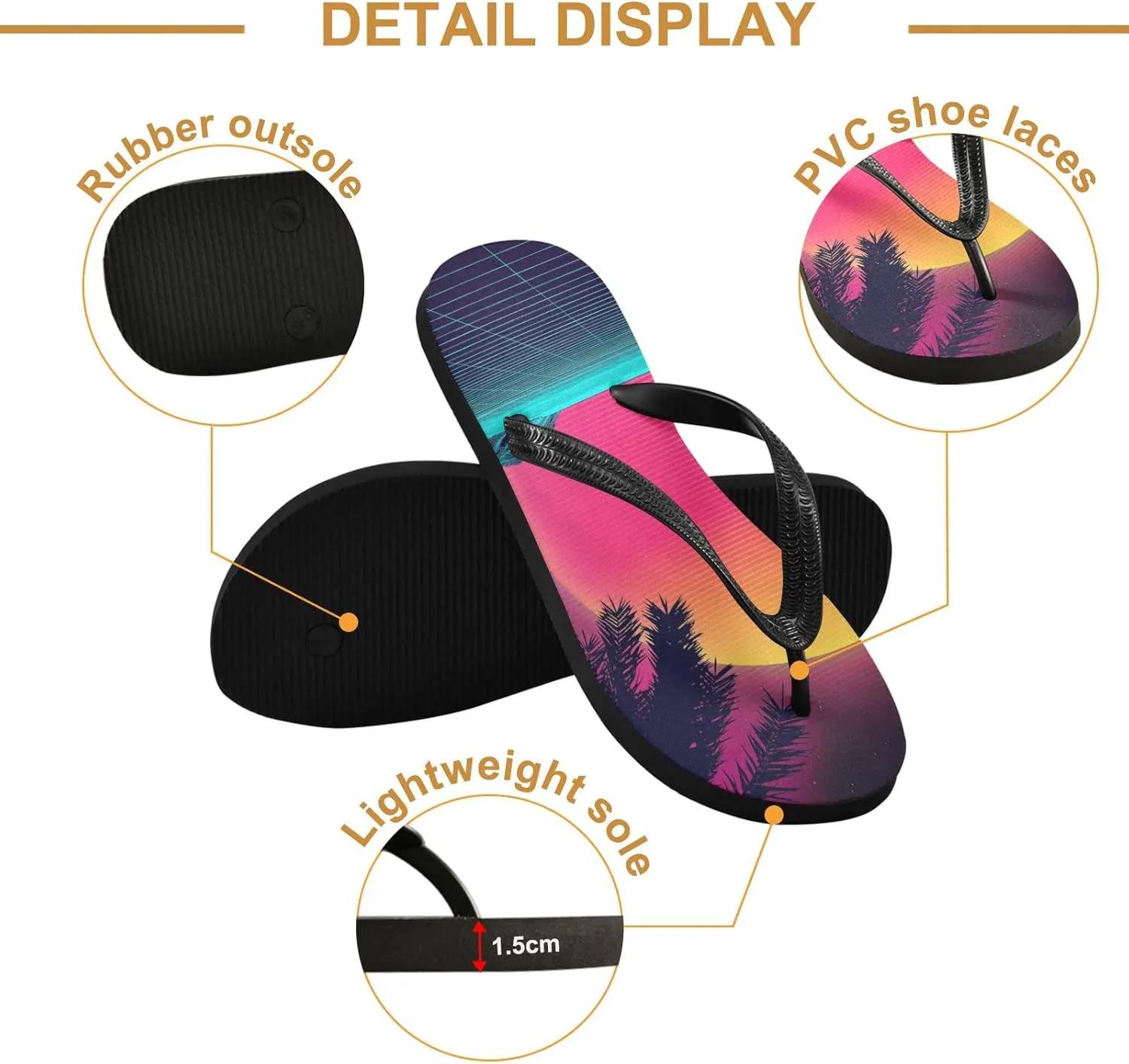 Oyihfvs Flip Flops Flip Sandal Home Slippers Hotel Spa Bedroom for Men Women XS-XXL