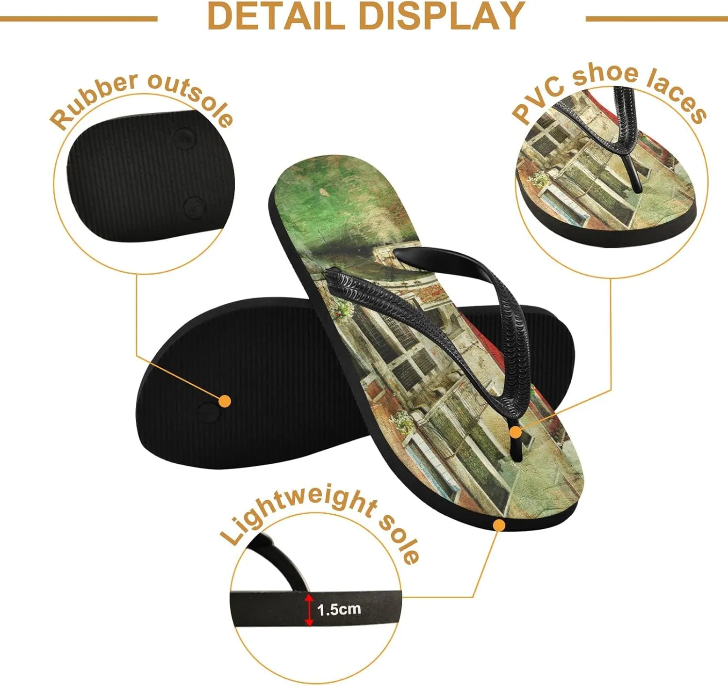 Oyihfvs Flip Flops Flip Sandal Home Slippers Hotel Spa Bedroom for Men Women XS-XXL