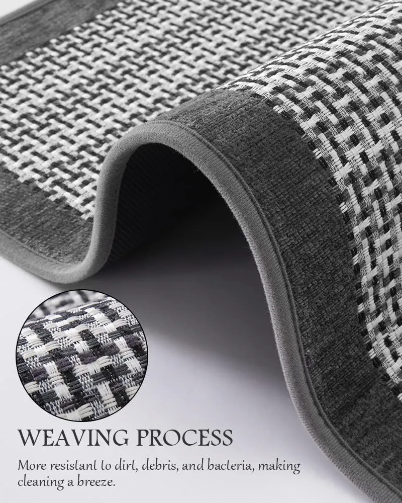 PADOOR Kitchen Mats for Floor, Kitchen Rugs Non Slip Washable, Rubber Backed Kitchen Runner Super Absorbent Kitchen Floor Mat Sink Rug, 20”x47” Grey