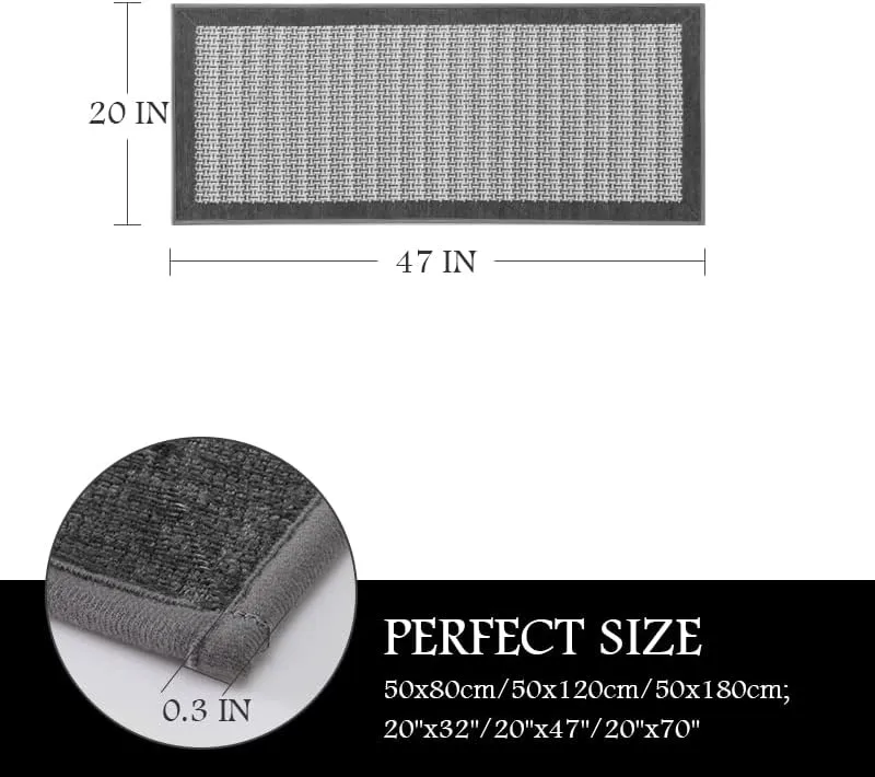 PADOOR Kitchen Mats for Floor, Kitchen Rugs Non Slip Washable, Rubber Backed Kitchen Runner Super Absorbent Kitchen Floor Mat Sink Rug, 20”x47” Grey