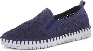 PATRIZIA Surfie Women's Slip-On Shoes – Perforated Microfiber with Leather Insole, Flexible Rubber Sole, and 1" Heel for All-Day Comfort