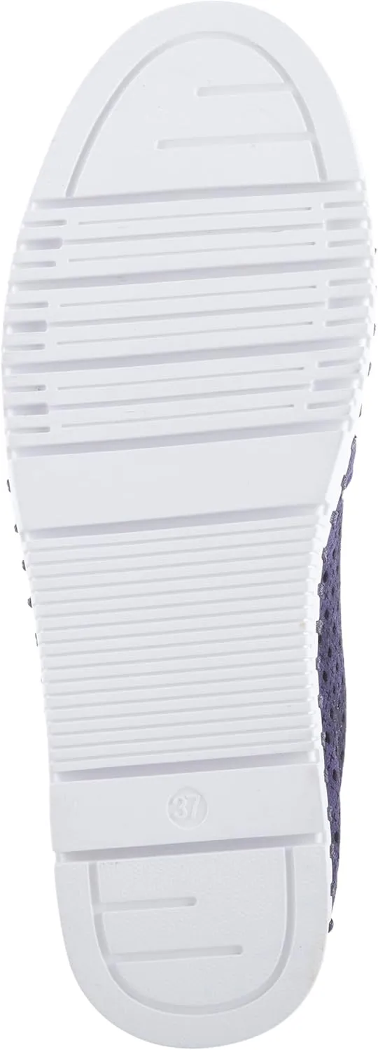 PATRIZIA Surfie Women's Slip-On Shoes – Perforated Microfiber with Leather Insole, Flexible Rubber Sole, and 1" Heel for All-Day Comfort