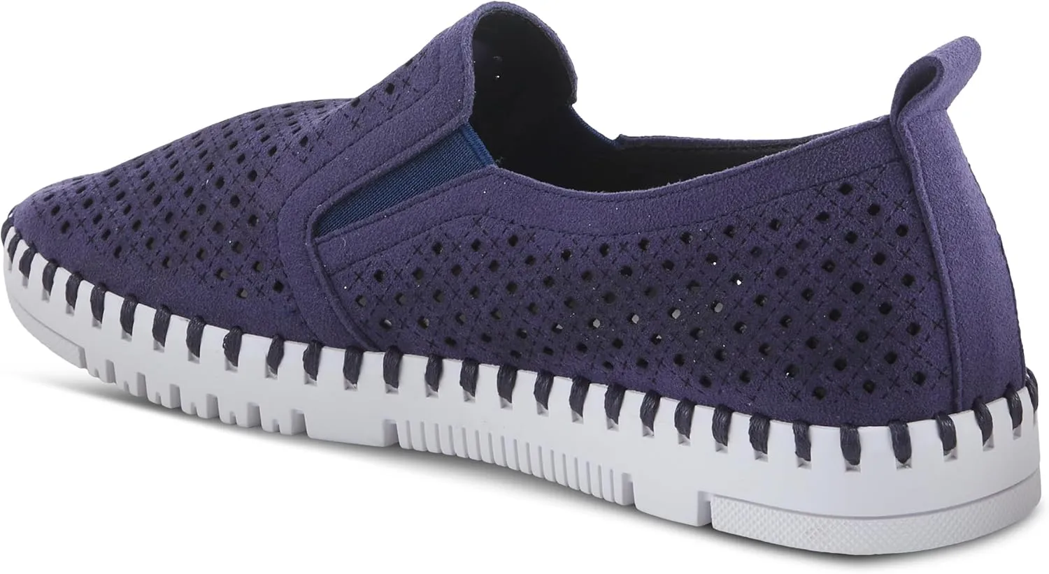 PATRIZIA Surfie Women's Slip-On Shoes – Perforated Microfiber with Leather Insole, Flexible Rubber Sole, and 1" Heel for All-Day Comfort