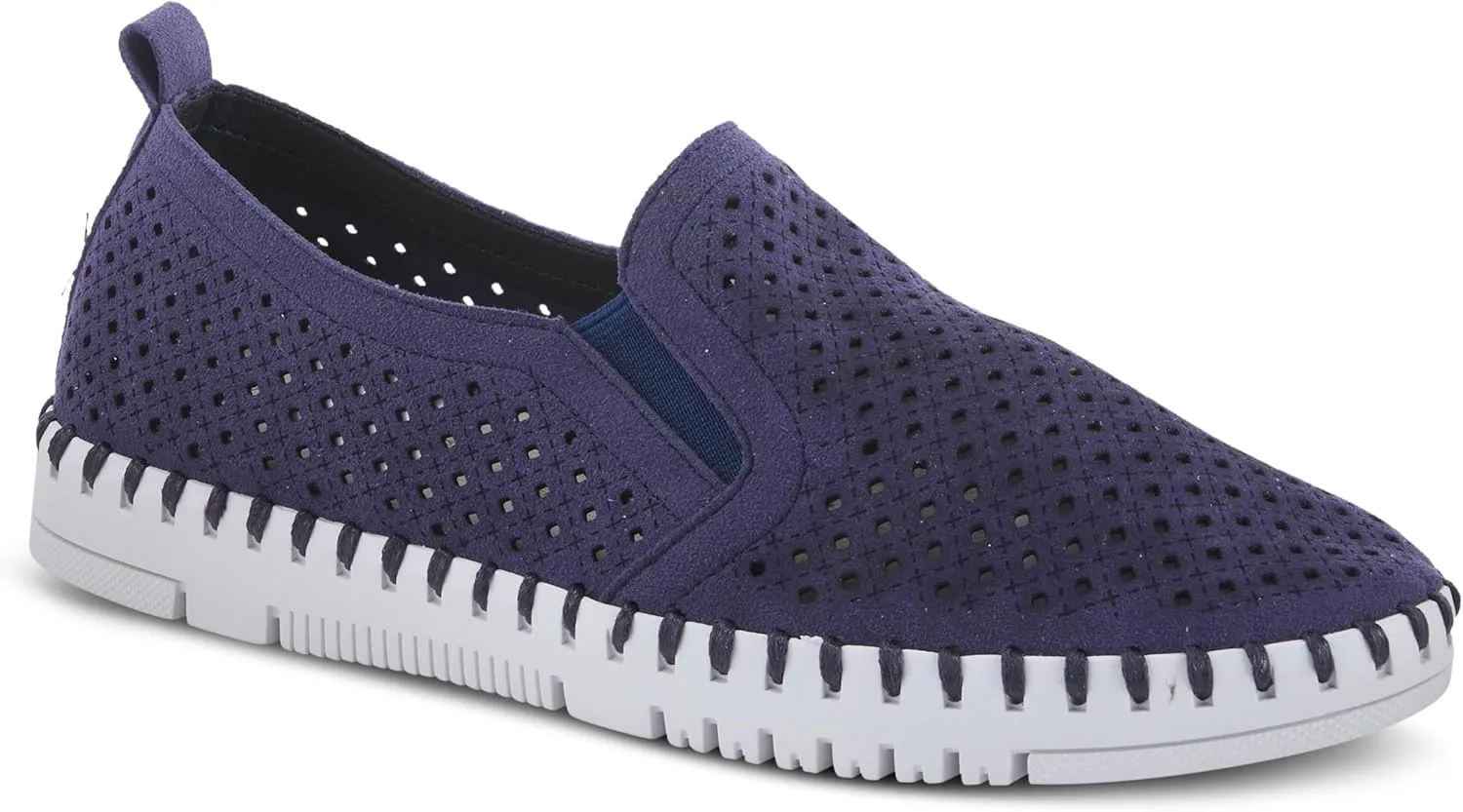 PATRIZIA Surfie Women's Slip-On Shoes – Perforated Microfiber with Leather Insole, Flexible Rubber Sole, and 1" Heel for All-Day Comfort
