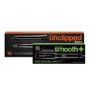 Paul Mitchell Pro Tools Express Ion Smooth  Flat Iron with Express Ion Unclipped 3-in-1 Curling Iron Set