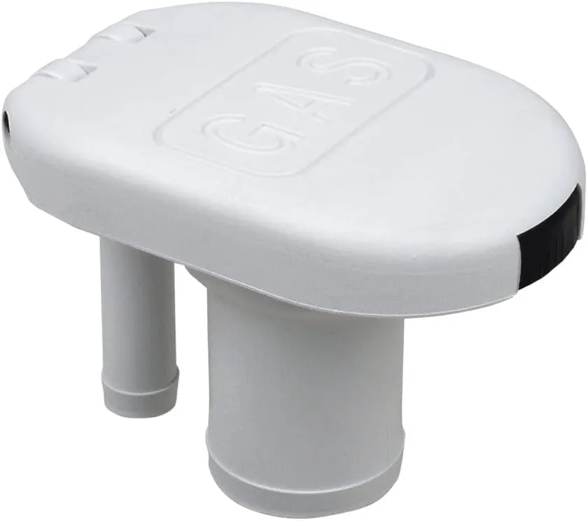 Perko 1319DPGWHT Polymer Vented Straight Neck Gas Fill for 1.5" Hose - White