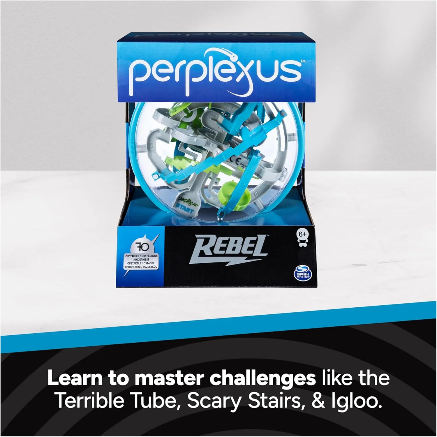 Perplexus Rebel 3D Maze Game Brain Teaser Gravity Puzzle Ball | Cool Stuff Adult Toy | Anxiety Relief Items | Sensory Toys for Adults & Kids Ages 8 