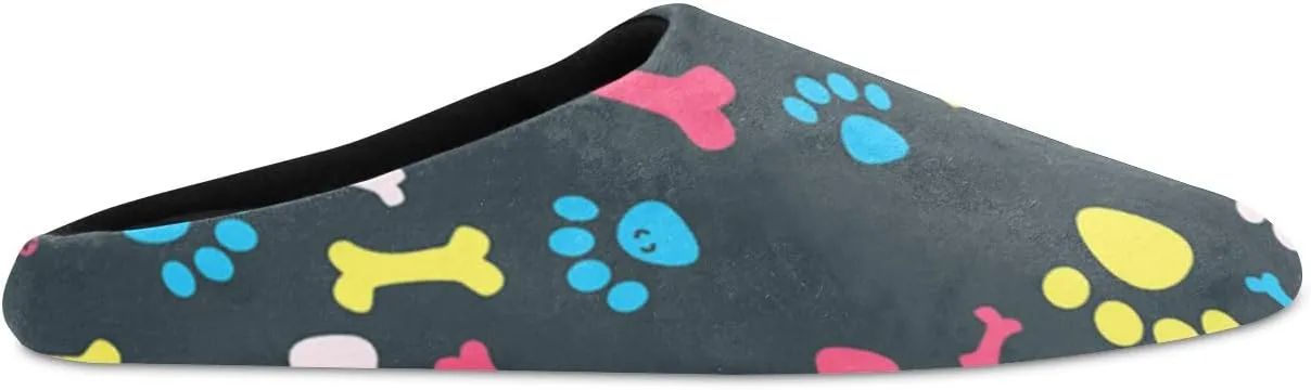 Pitovozu Dogs Watercolor Painting Slippers for Women Men Slippers Retro Soft Plush Warm Slip-on Slippers Cozy Indoor Outdoor Slippers