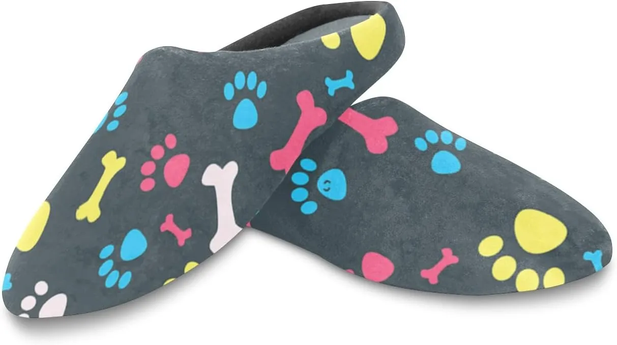 Pitovozu Dogs Watercolor Painting Slippers for Women Men Slippers Retro Soft Plush Warm Slip-on Slippers Cozy Indoor Outdoor Slippers