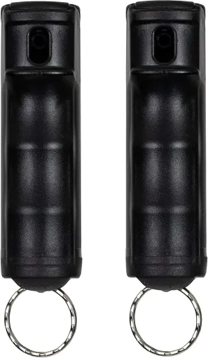 POLICE MAGNUM 2 Pepper Spray 1/2oz Black Flip Top Molded Keychain Security Self Defense Police Strength