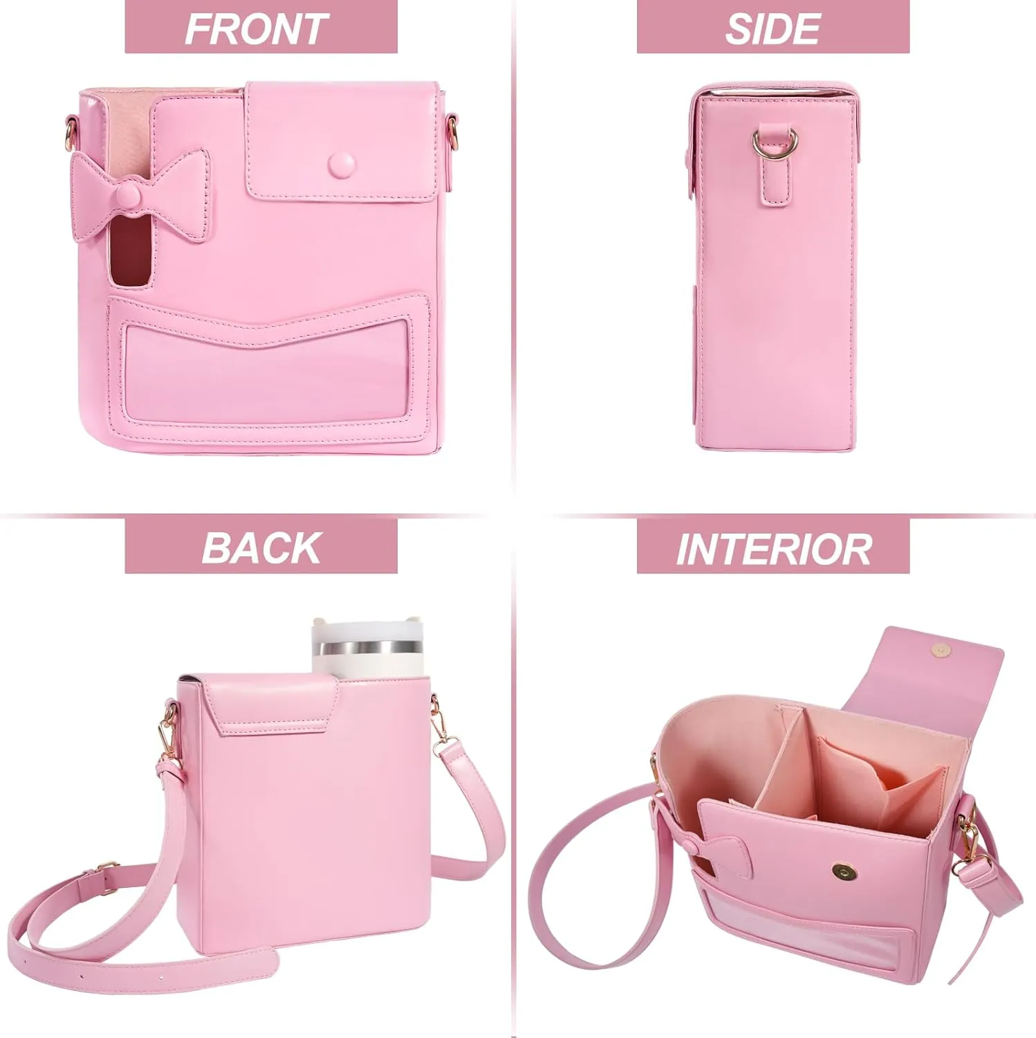 Portable Water Bottle Purse for Stanley Cup,Outdoor Crossbody Bag Compatible with Stanley Cup Bag, Sport Water Bottle Handbag