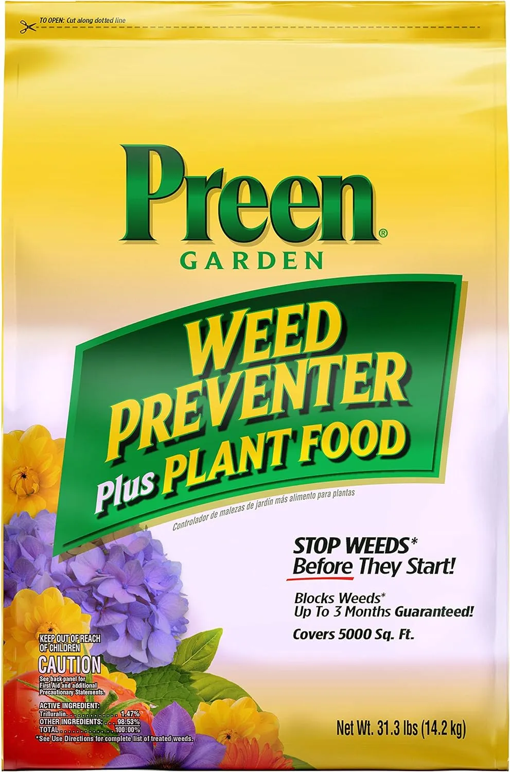 Preen Garden Weed Preventer Plus Plant Food - 31.3 lb. - Covers 5,000 sq. ft.