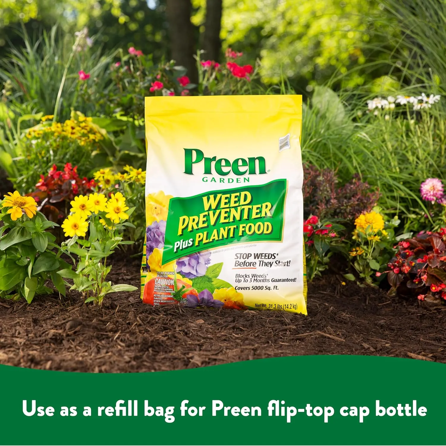 Preen Garden Weed Preventer Plus Plant Food - 31.3 lb. - Covers 5,000 sq. ft.