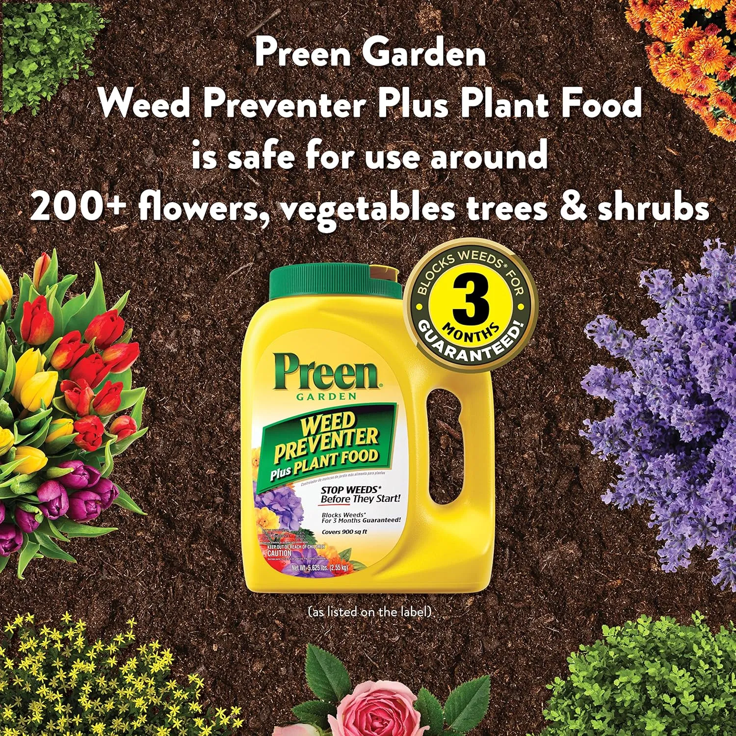 Preen Garden Weed Preventer Plus Plant Food - 31.3 lb. - Covers 5,000 sq. ft.