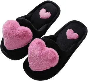 Premium Comfort Thermal Cute Heart Sunflower Non Slip Women's Fuzzy House Slippers Indoor Soft Warm Kawaii Furry Shoes