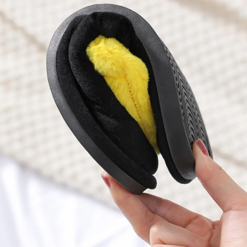 Premium Comfort Thermal Cute Heart Sunflower Non Slip Women's Fuzzy House Slippers Indoor Soft Warm Kawaii Furry Shoes